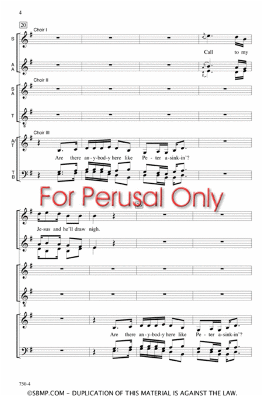 Weeping Mary - SATB Octavo 4-Part scores gallery preview page 3