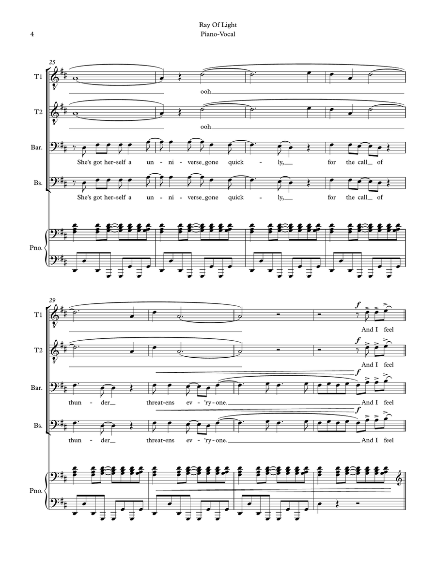 Ray Of Light TTBB scores gallery preview page 4