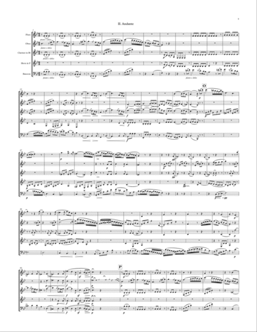 Wind Octet in Eb Major, Op. 103, arranged for Wind Quintet Woodwind Quintet scores gallery preview page 5