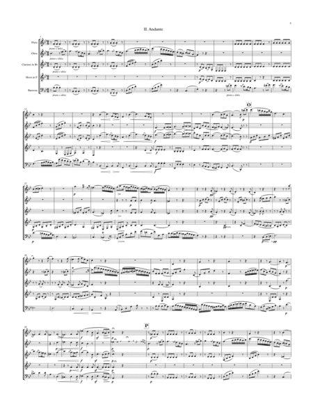 Wind Octet in Eb Major, Op. 103, arranged for Wind Quintet