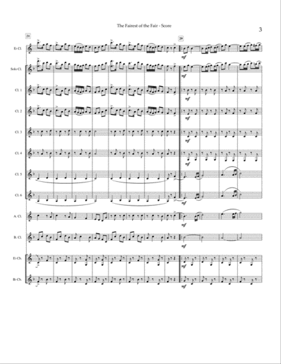 Fairest of the Fair Clarinet Choir scores gallery preview page 4