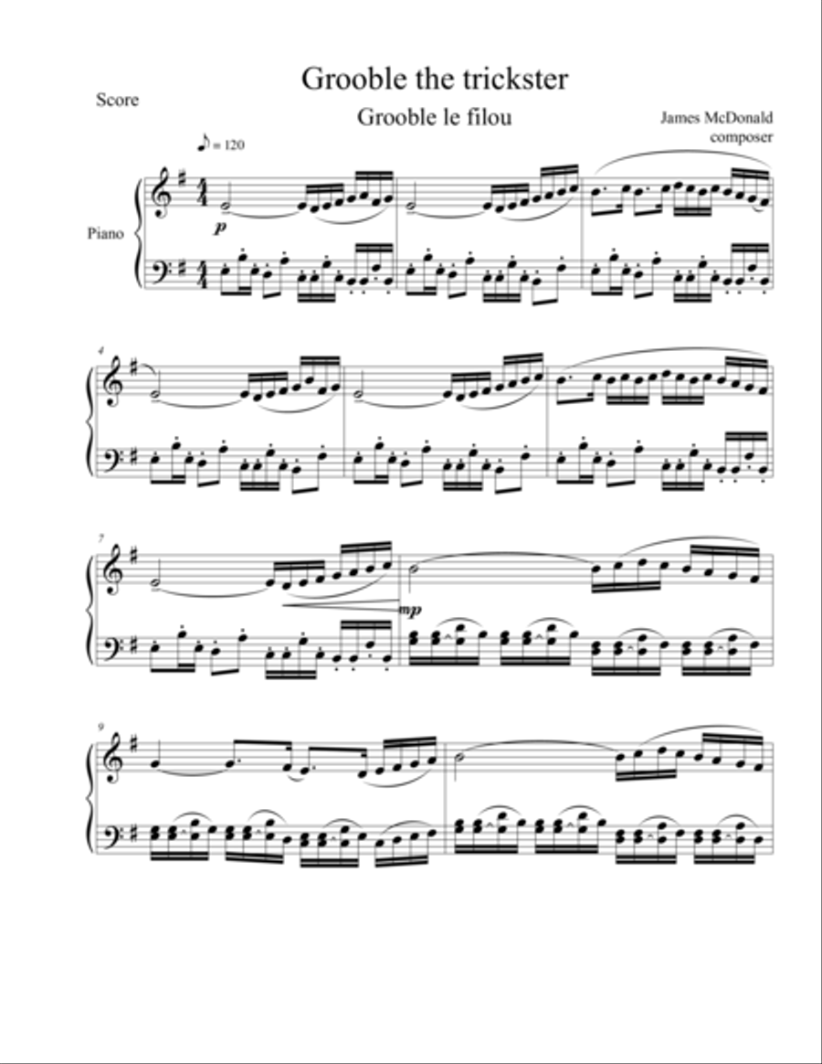 Grooble the Trickster Piano Solo scores gallery preview page 2