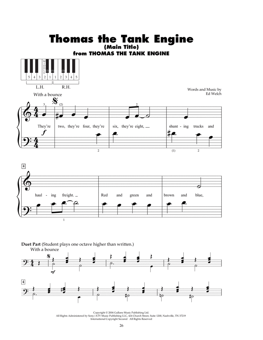 Thomas The Tank Engine (Main Title) Piano scores gallery preview page 1