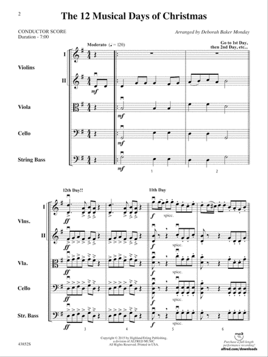 The 12 Musical Days of Christmas: Score String Orchestra scores gallery preview page 2