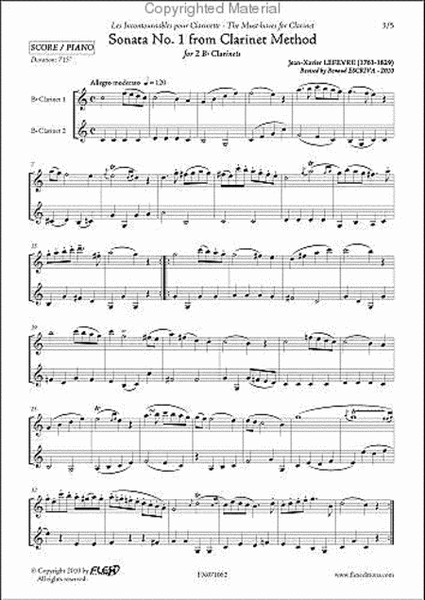 Sonata No. 1 Form Clarinet Method image number null