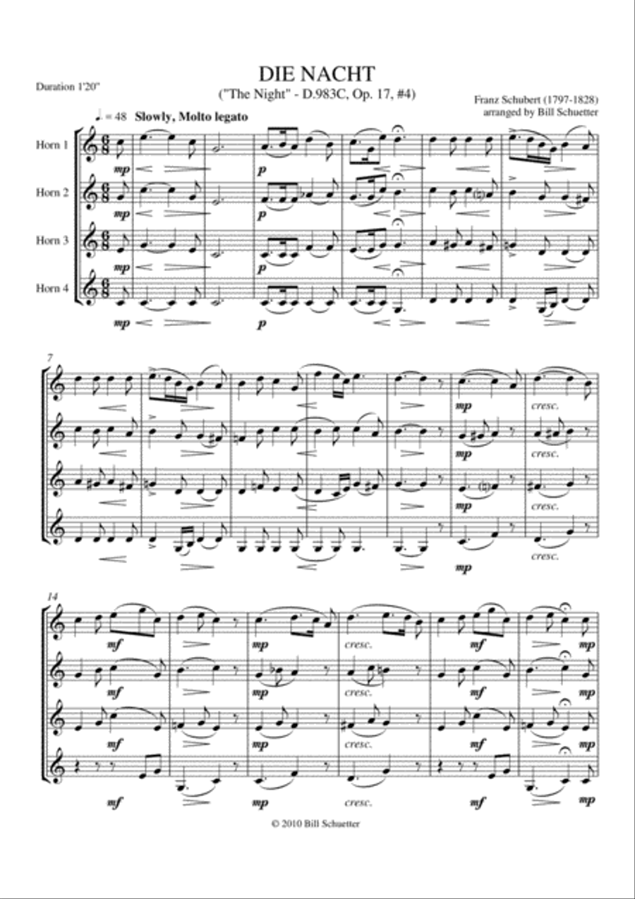 The Night Horn scores gallery preview page 1
