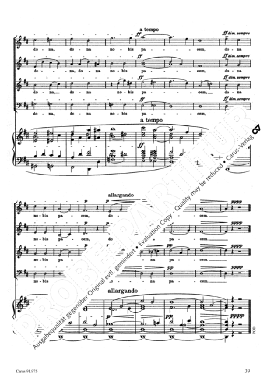 Missa pro pace 4-Part scores gallery preview page 42