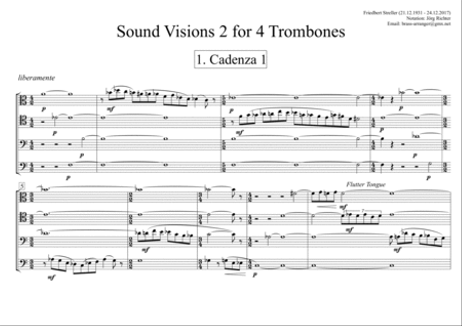 Sound Visions 2 for Trombone Quartet Brass Quartet scores gallery preview page 3
