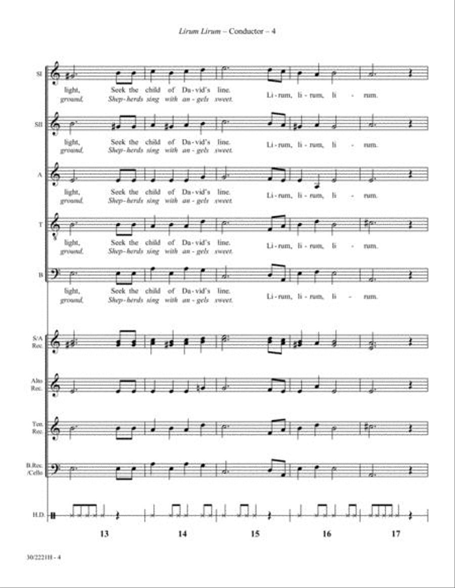 Lirum Lirum - Instrumental Concert Score and Parts Set of Parts scores gallery preview page 4