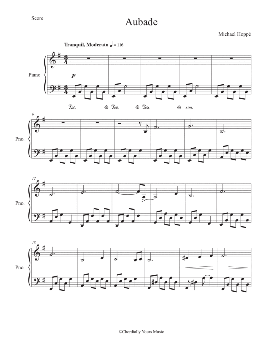 Aubade Aubade Piano Solo scores gallery preview page 1