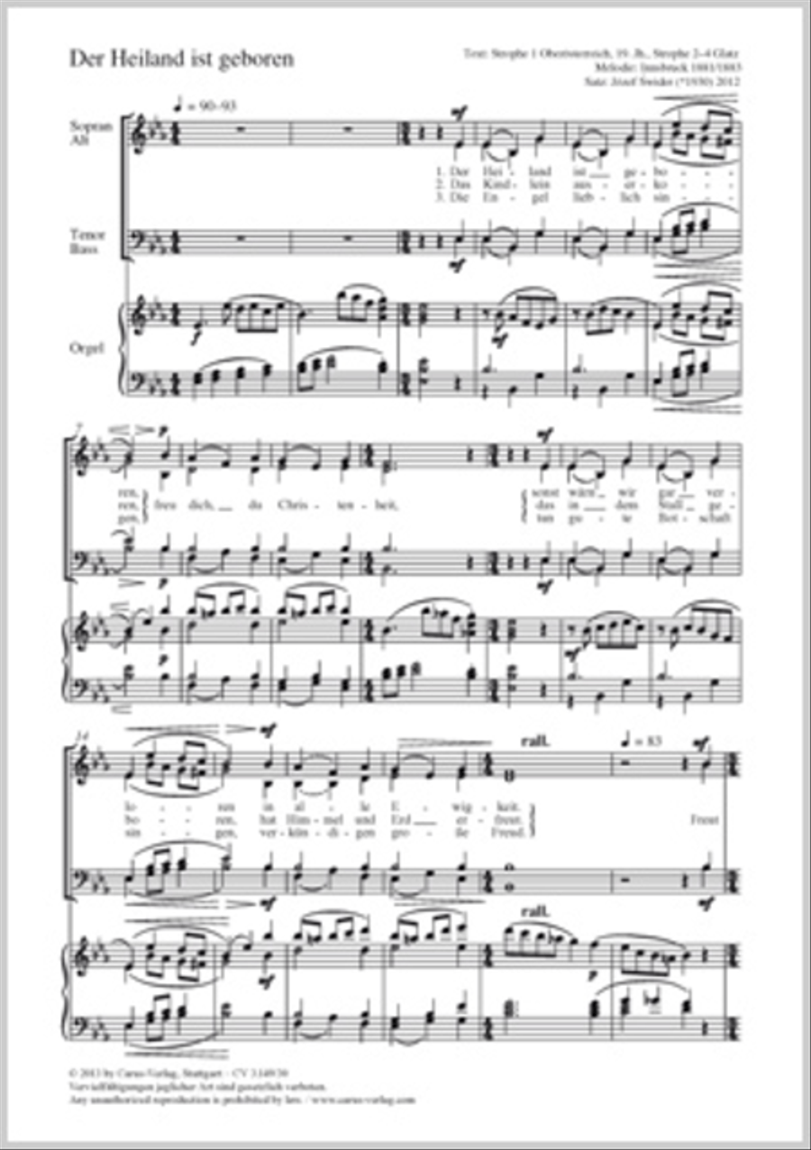 Der Heiland ist geboren 4-Part scores gallery preview page 1