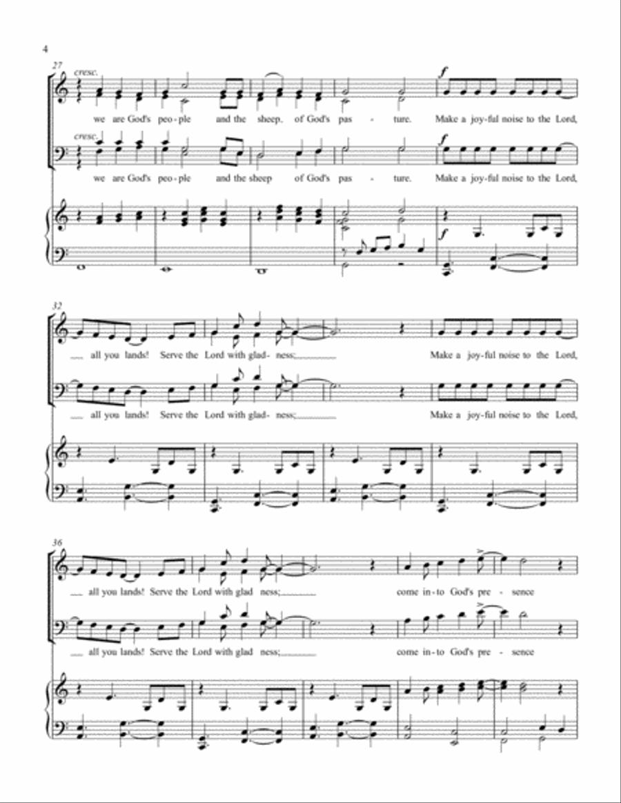 Psalm 100 (SATB) Psalm 100 (SATB) 4-Part scores gallery preview page 4