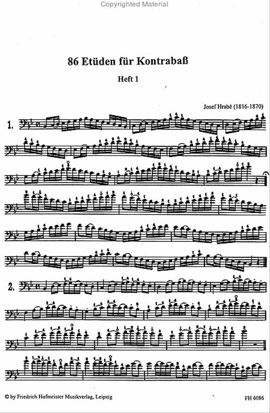 86 Etüden, Heft 1 Double Bass scores gallery preview page 2