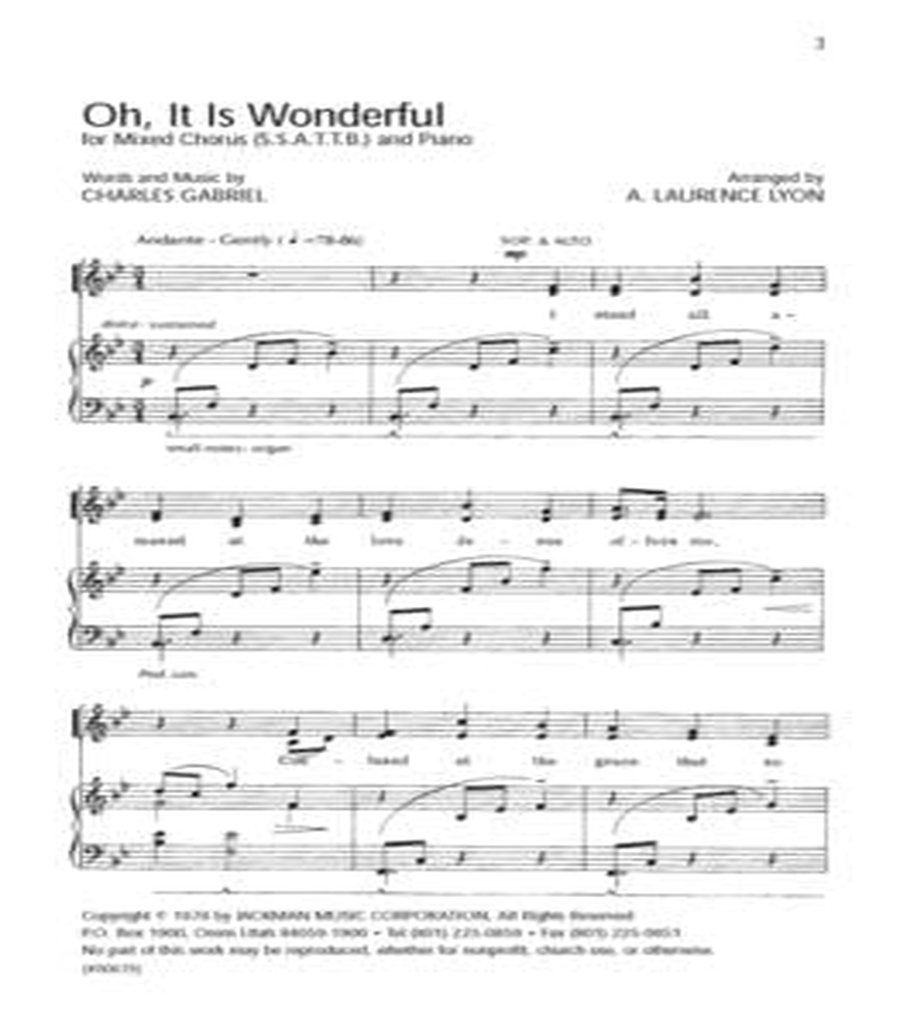 Oh, It Is Wonderful - SSATTB 4-Part scores gallery preview page 2