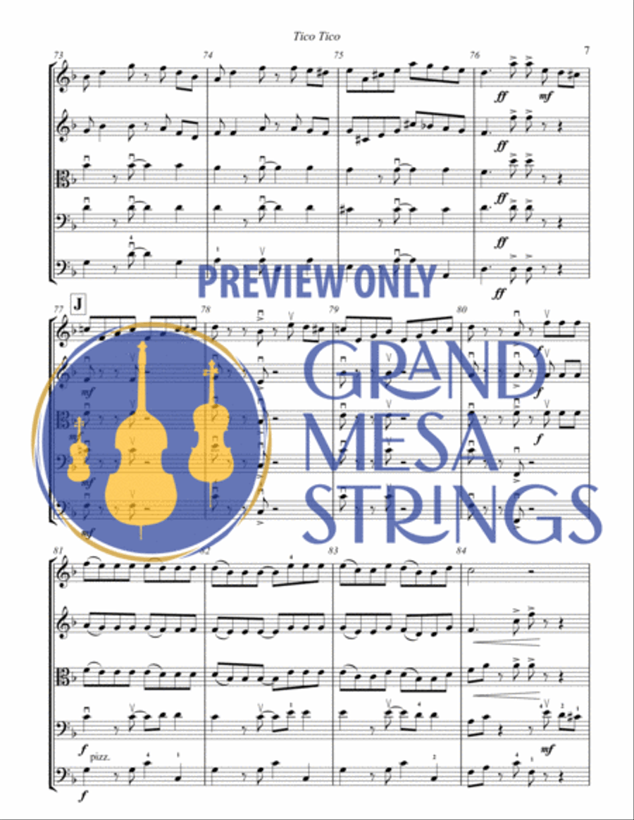 Tico Tico Tico Tico String Orchestra scores gallery preview page 8