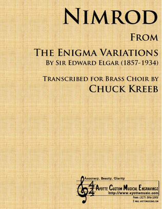 Book cover for Nimrod (from the Enigma Variations) transcribed for Brass Quintet