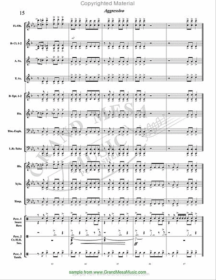Aggressivo Concert Band scores gallery preview page 16