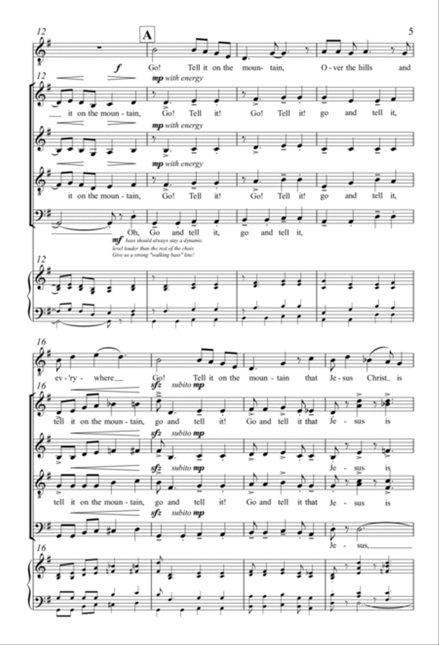 Go! Tell It! 4-Part scores gallery preview page 3
