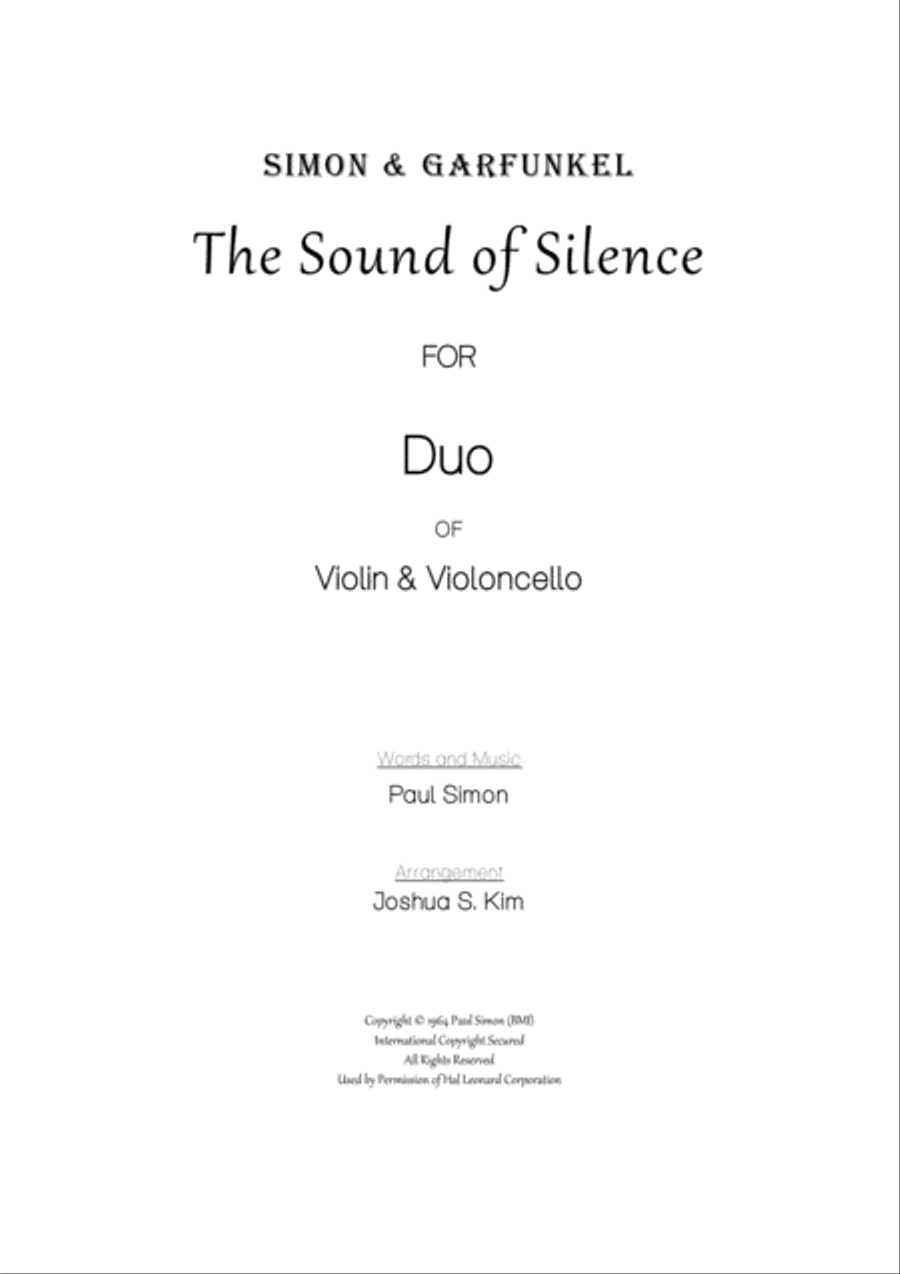 The Sound Of Silence The Sound Of Silence String Duet scores gallery preview page 1