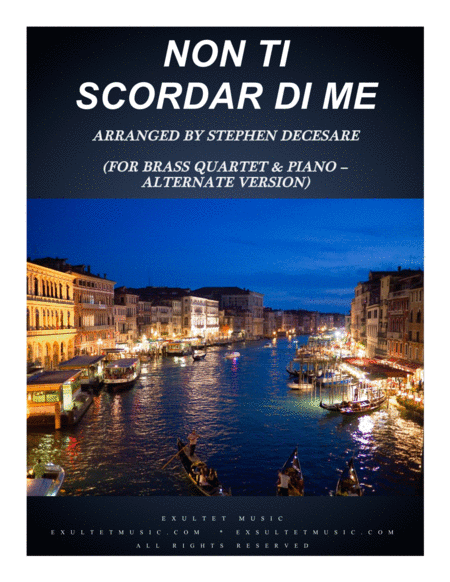 Non Ti Scordar Di Me (for Brass Quartet and Piano - Alternate Version) image number null