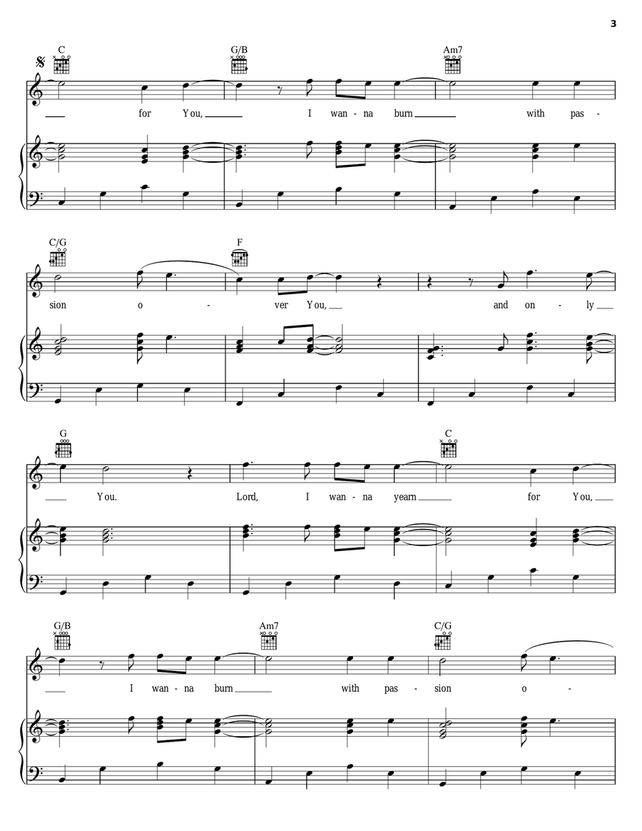 Yearn Piano, Vocal, Guitar scores gallery preview page 3