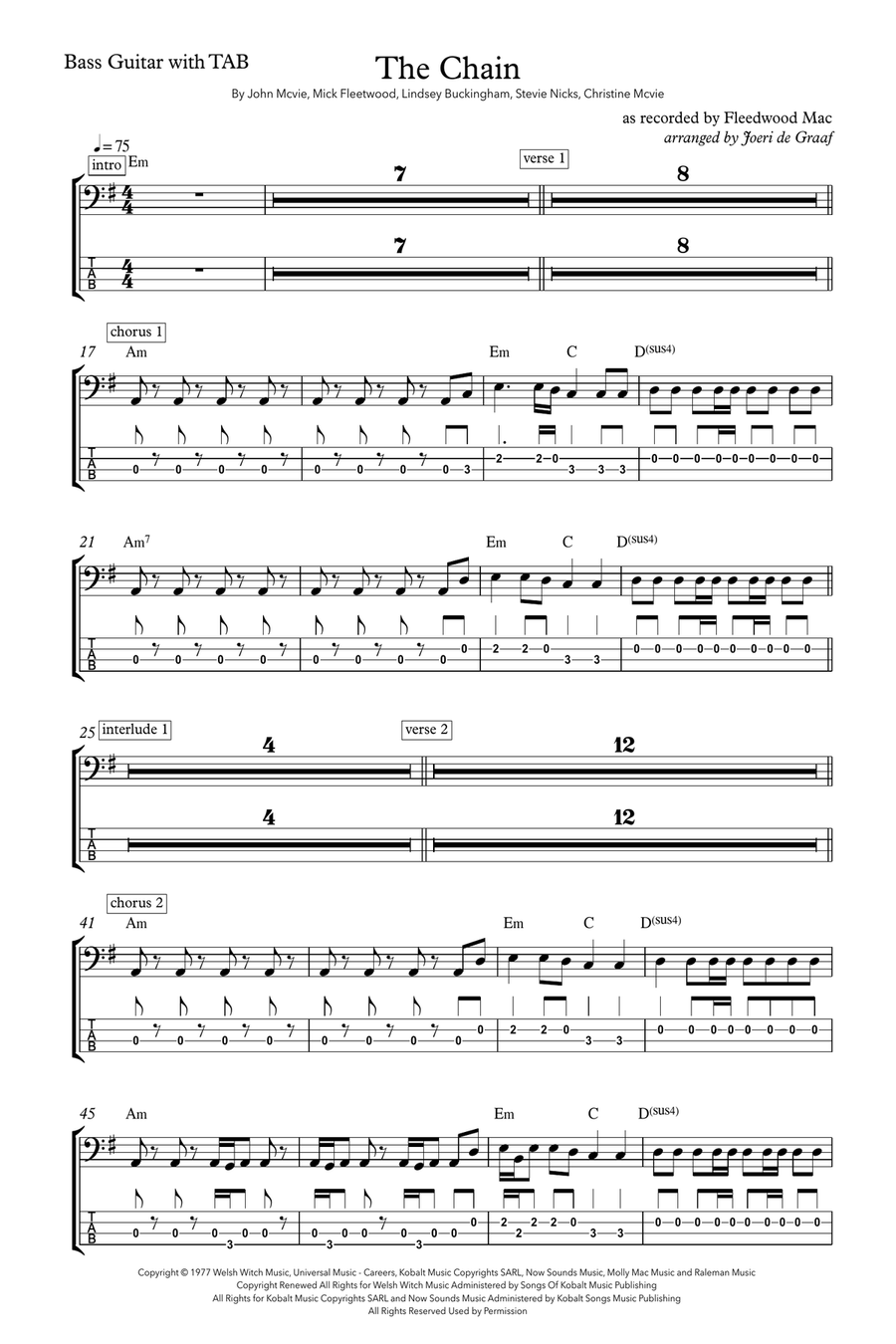The Chain Guitar Tablature scores gallery preview page 1
