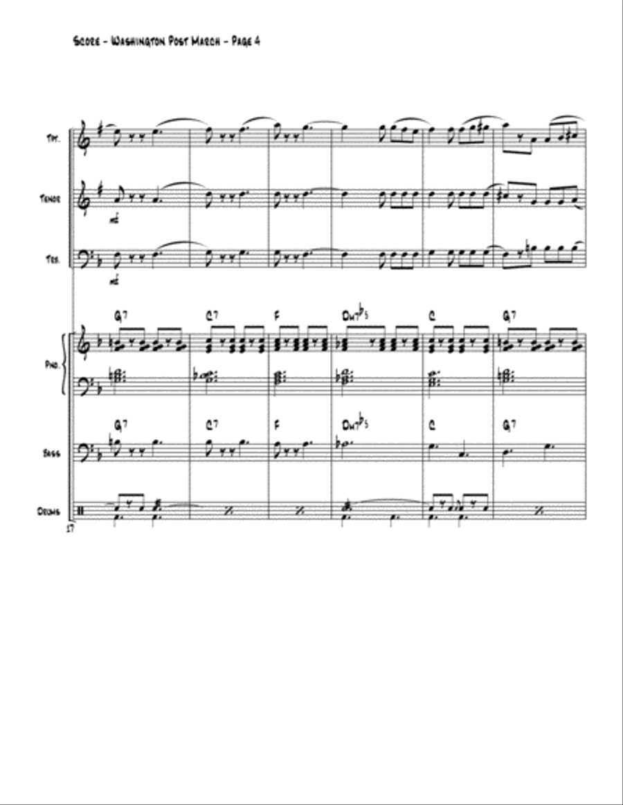 Washington Post (Jazz Combo) Jazz Ensemble scores gallery preview page 5