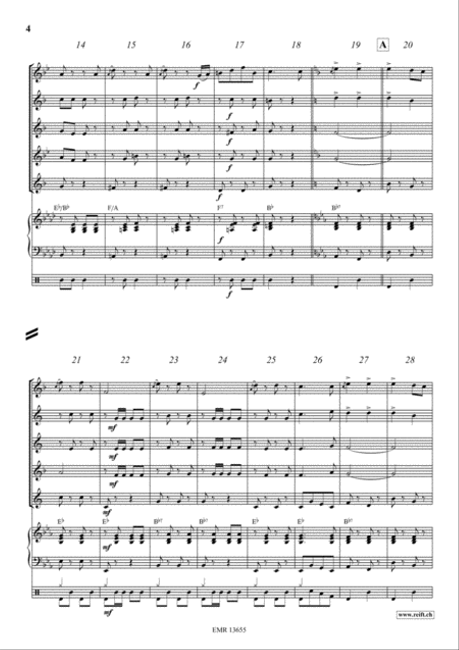 Tritsch-Tratsch Polka Saxophone Quintet scores gallery preview page 4