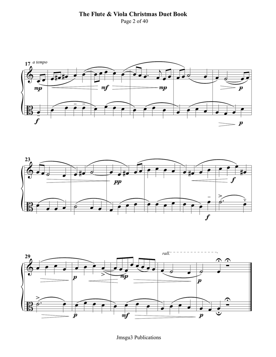 The Flute & Viola Christmas Duet Book Flute scores gallery preview page 2