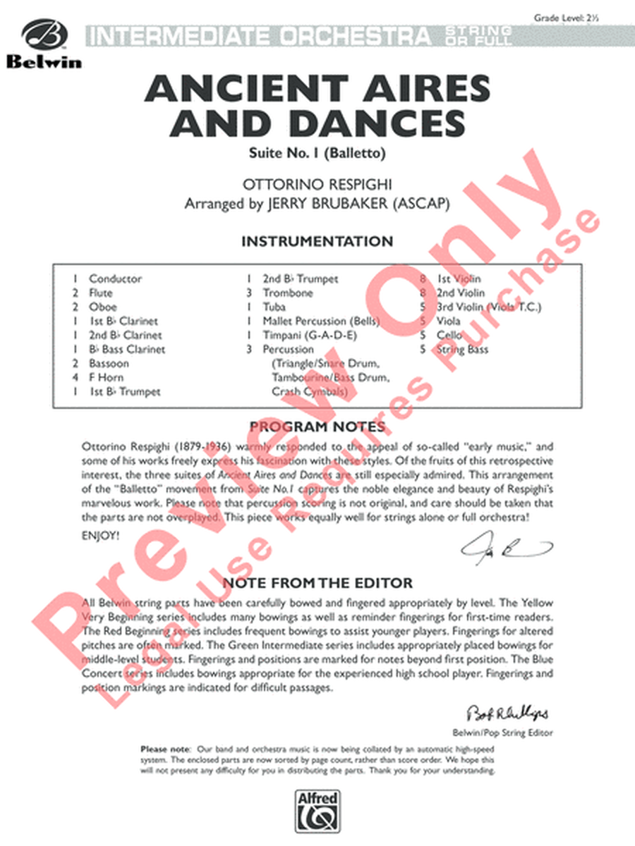 Ancient Aires and Dances, Suite No. 1 (Balletto)
