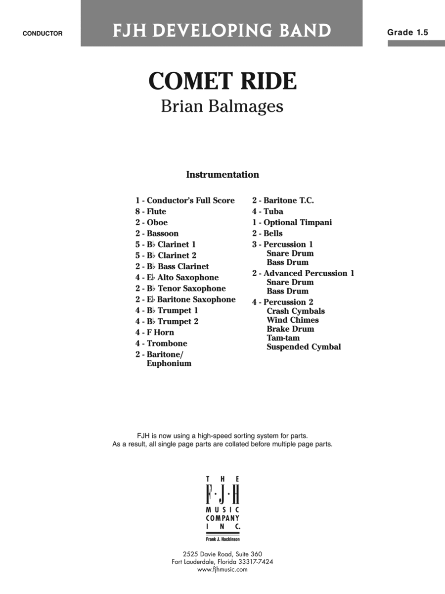 Comet Ride: Score Concert Band scores gallery preview page 1