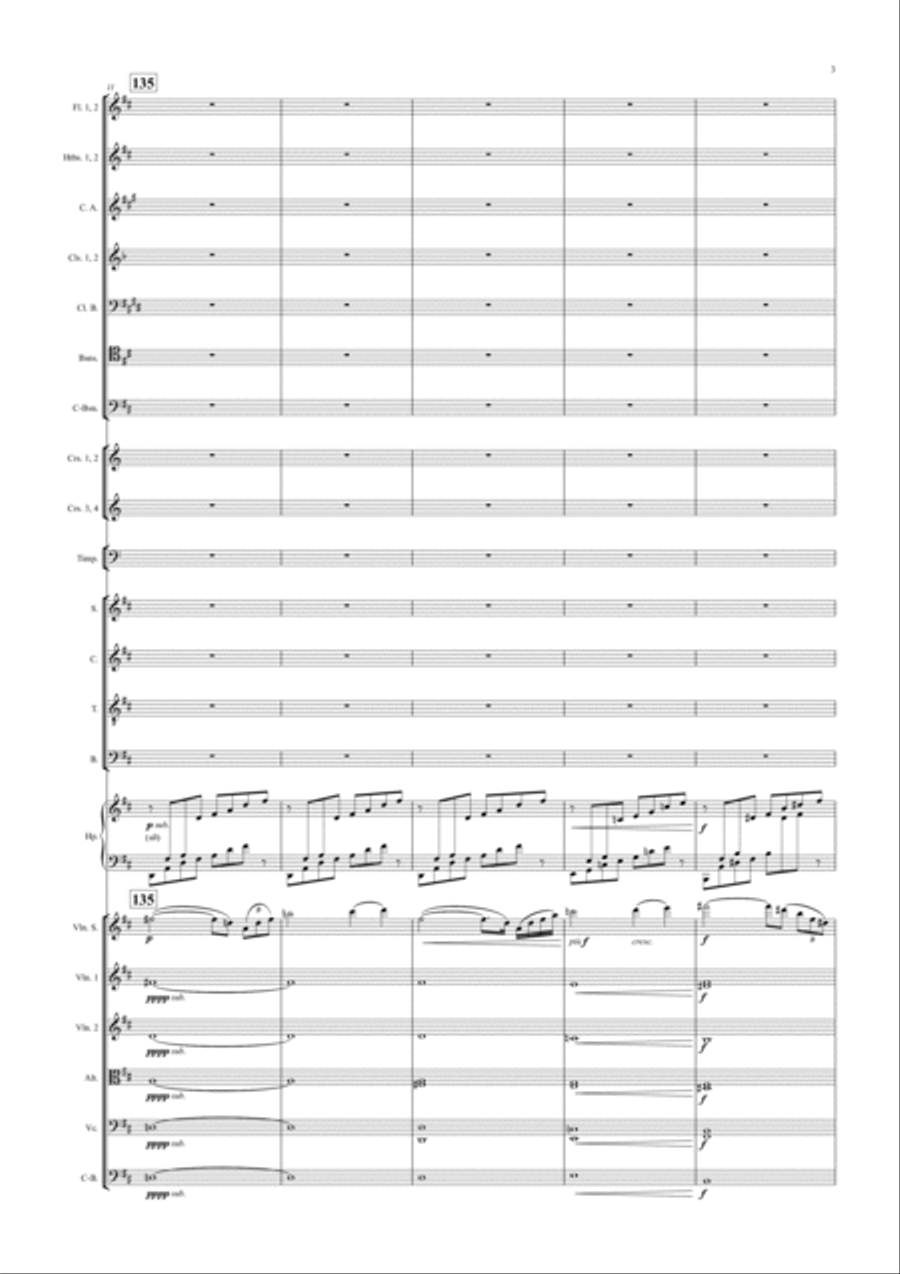 MASSENET - THAIS MEDITATION - REORCHESTRATED 4-Part scores gallery preview page 3