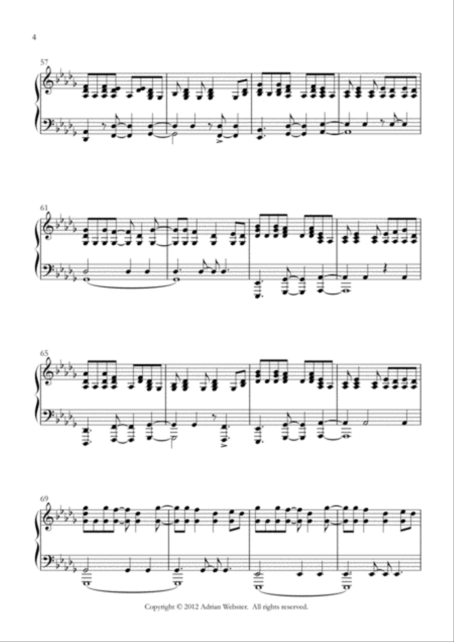 Amagada - CrusaderBeach - Lively Upbeat Piano Solo Piano Solo scores gallery preview page 4