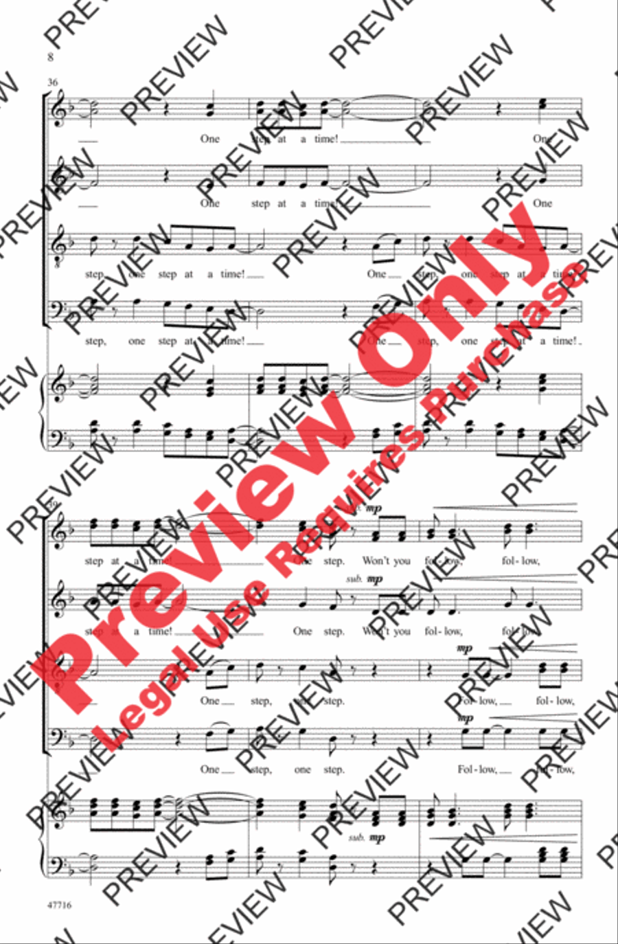 Walkin' Down the Road to Bethlehem 4-Part scores gallery preview page 8