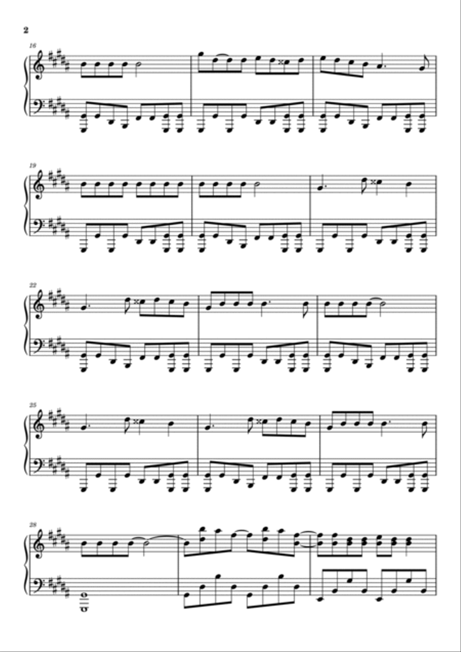 Poker Face Piano Solo scores gallery preview page 2