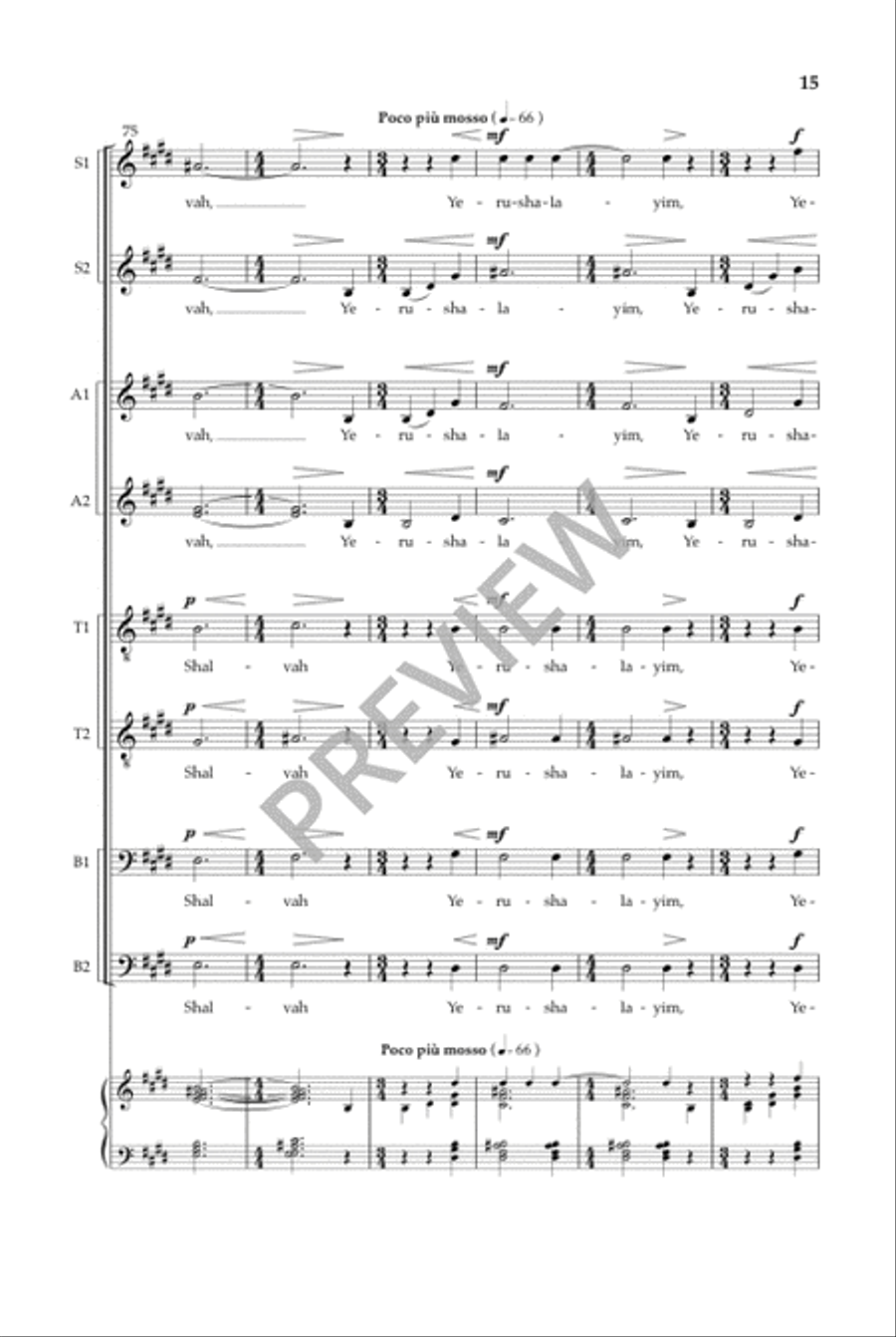 Jerusalem (SSAATTBB) SSAATTBB scores gallery preview page 16