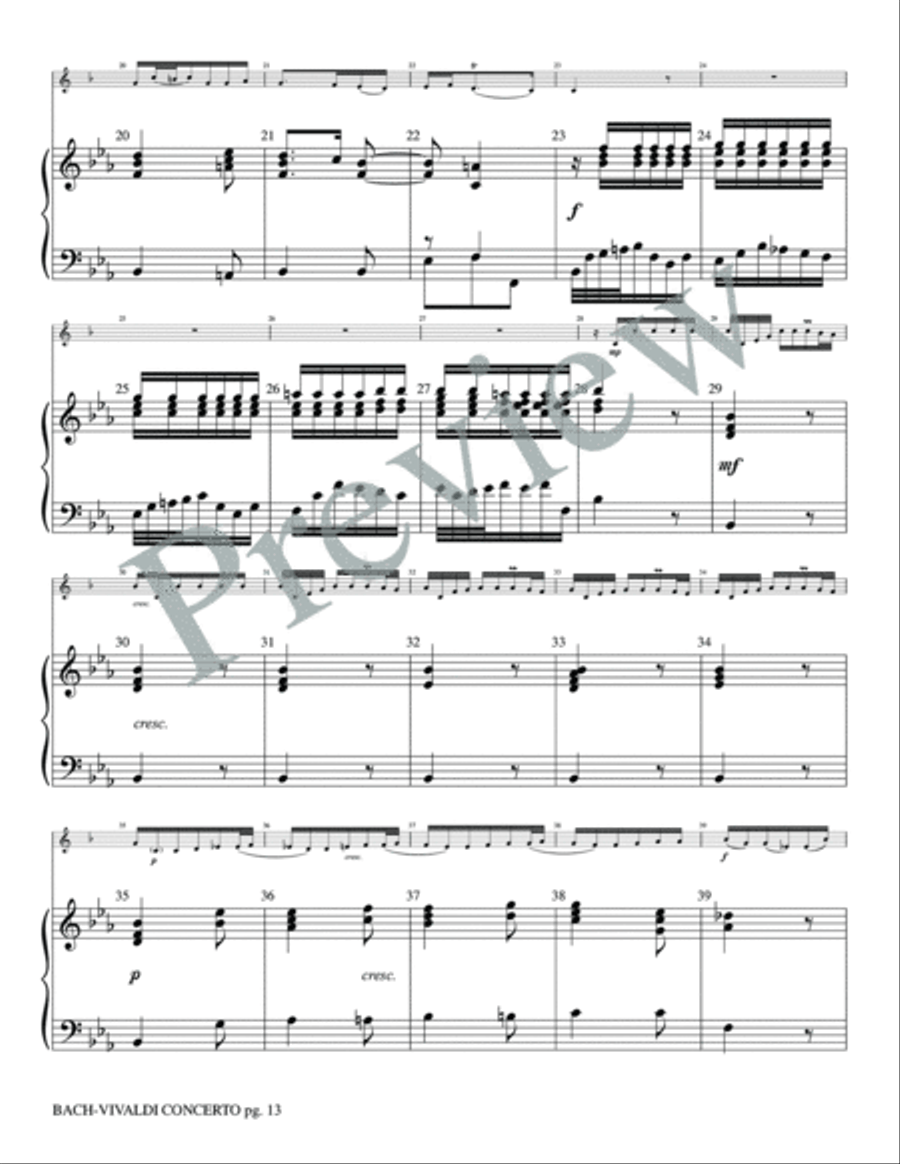Bach-Vivaldi Concerto BWV 972 and RV230 Small Ensemble scores gallery preview page 14