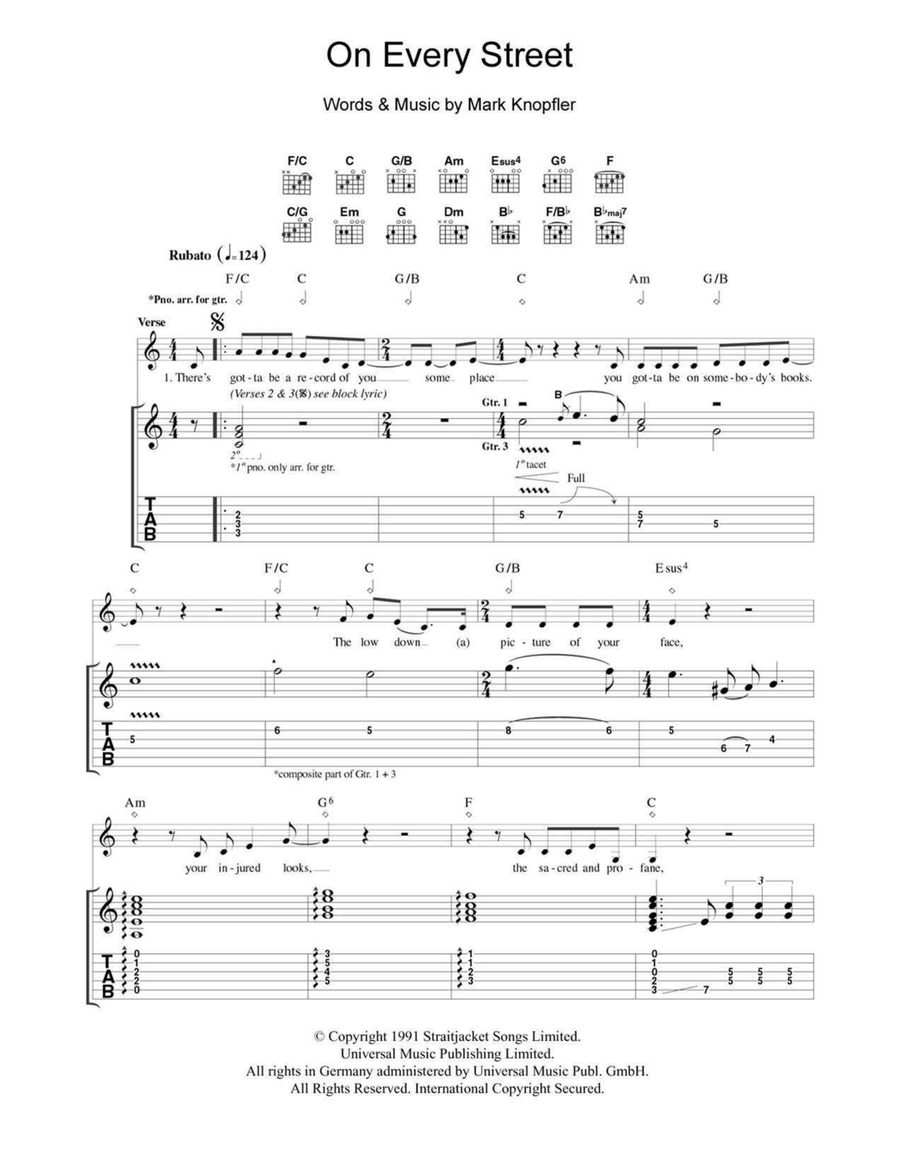 On Every Street Acoustic Guitar scores gallery preview page 1