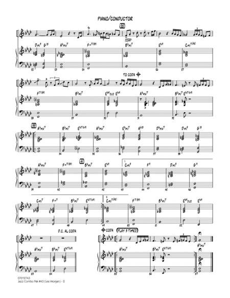 Jazz Combo Pak #43 (Lee Morgan) - Piano/Conductor