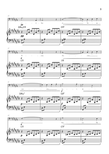 Bach / Gounod Ave Maria in C sharp [C#] • baritone sheet music with piano accompaniment and chords image number null