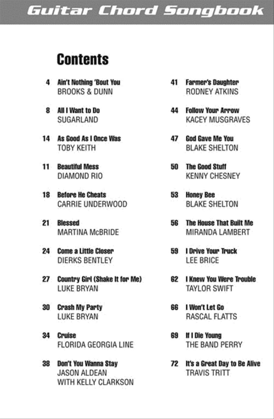 Country Hits - Guitar Chord Songbook Electric Guitar scores gallery preview page 3