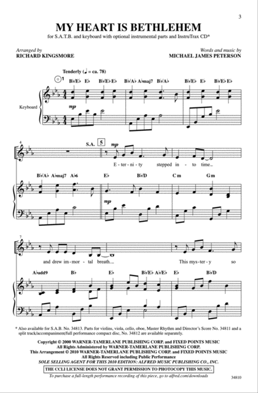 My Heart Is Bethlehem 4-Part scores gallery preview page 2