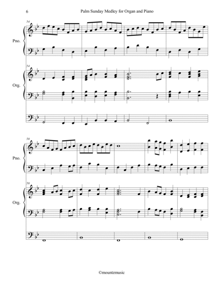 Palm Sunday Medley for Piano and Organ image number null