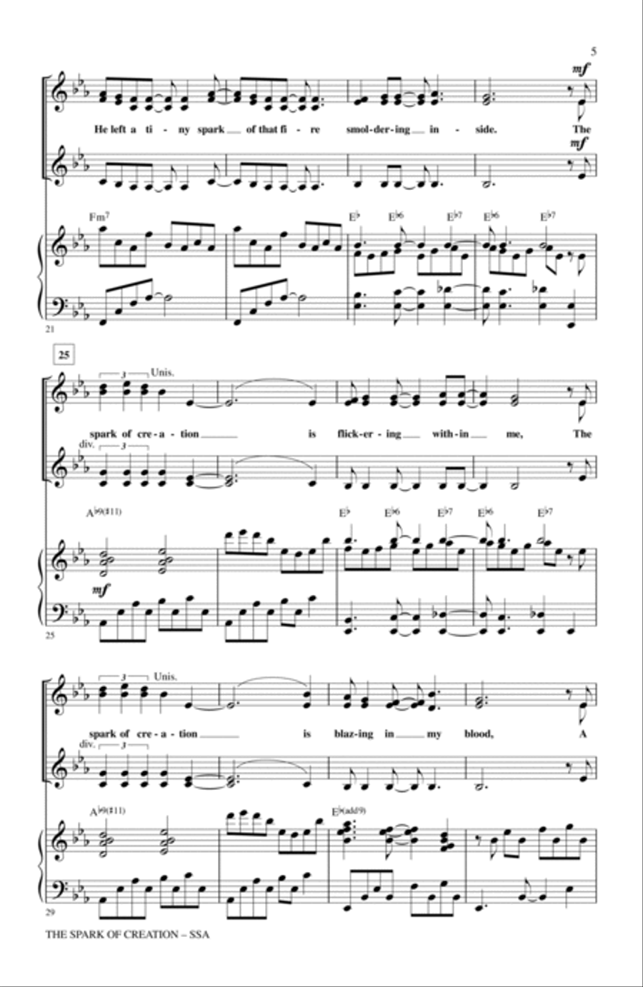 The Spark Of Creation (from Children of Eden) SSA scores gallery preview page 3