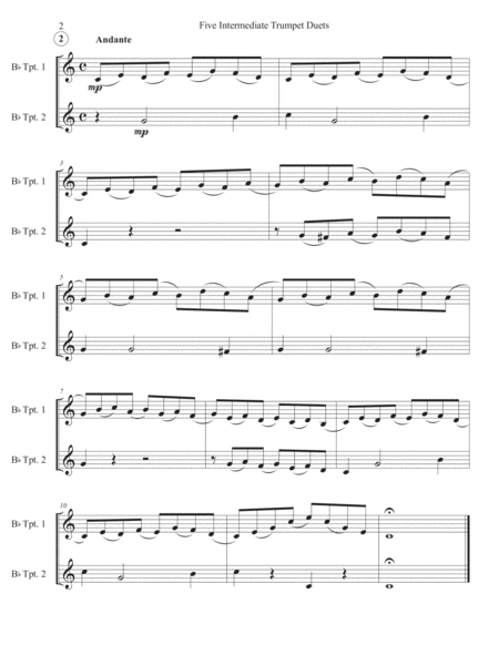 5 Intermediate Trumpet Duets Vol.1 image number null