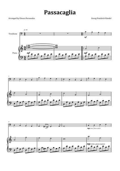 Passacaglia by Handel/Halvorsen - Trombone & Piano image number null