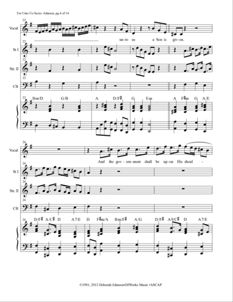 For Unto Us a Child is Born - Full Score image number null