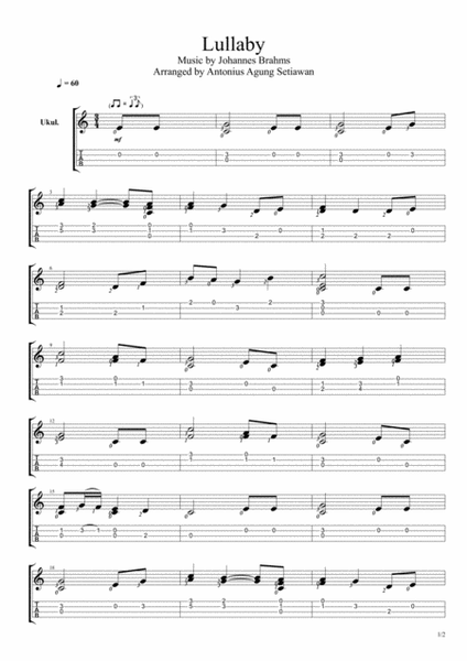 Lullaby (Solo Ukulele Tablature) image number null