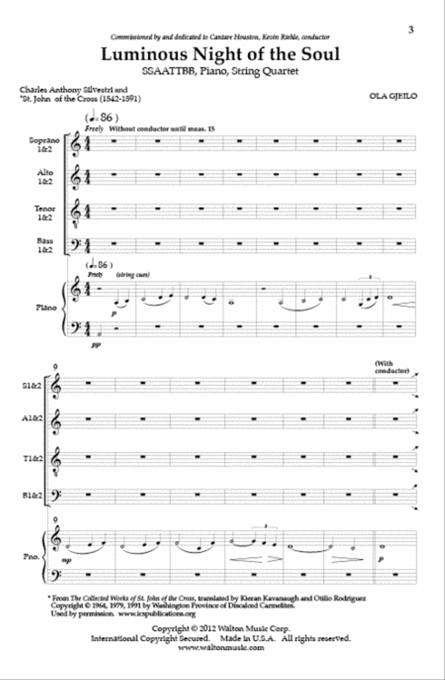 Luminous Night of the Soul (Vocal Score) SSAATTBB scores gallery preview page 2