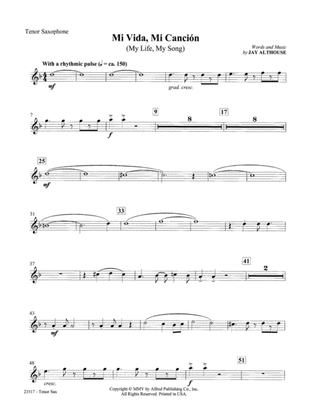 Mi Vida, Mi Canción (My Life, My Song): B-flat Tenor Saxophone